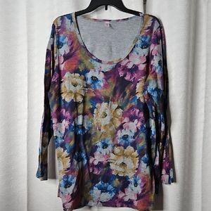 LuLaRoe Colorful Floral Blouse